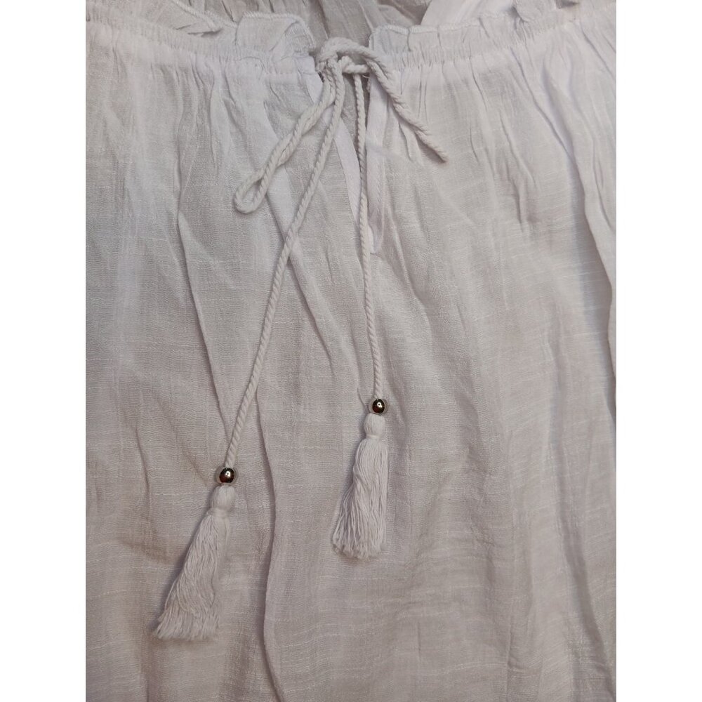 Unique Spectrum Womens Plus 3X Top Off Shoulder Smocked Sheer Peasant Lace NWT - Picture 2 of 10